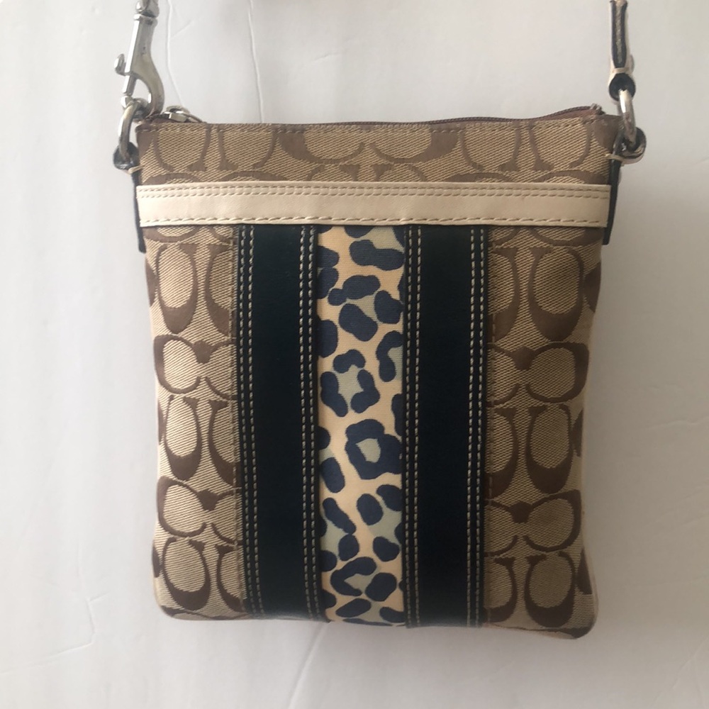 Coach Y2K Crossbody bag signature Tan and Navy Crossbody Bag